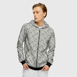 Толстовка 3D на молнии мужская Чёрно-оливковый пёстрый, цвет: 3D-черный — фото 2