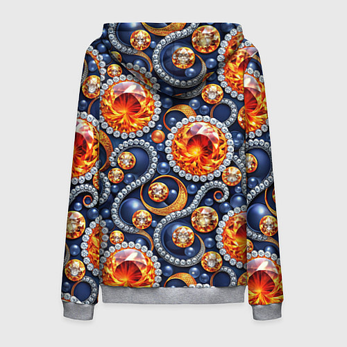 Мужская толстовка на молнии Ювелирные украшение с золотом и бриллиантом паттер / 3D-Меланж – фото 2