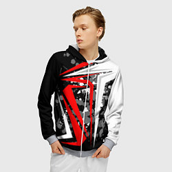 Толстовка 3D на молнии мужская Extreme geometry, цвет: 3D-меланж — фото 2