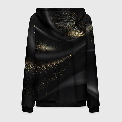 Мужская толстовка на молнии Золотой герб России на черно-золотой текстуре / 3D-Черный – фото 2