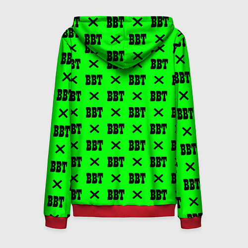 Мужская толстовка на молнии BBT logo green steel / 3D-Красный – фото 2