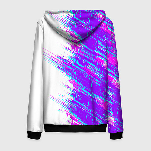 Мужская толстовка на молнии Neon glitch / 3D-Черный – фото 2