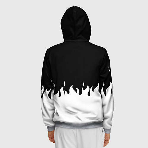 Мужская толстовка на молнии Juventus fire / 3D-Меланж – фото 4