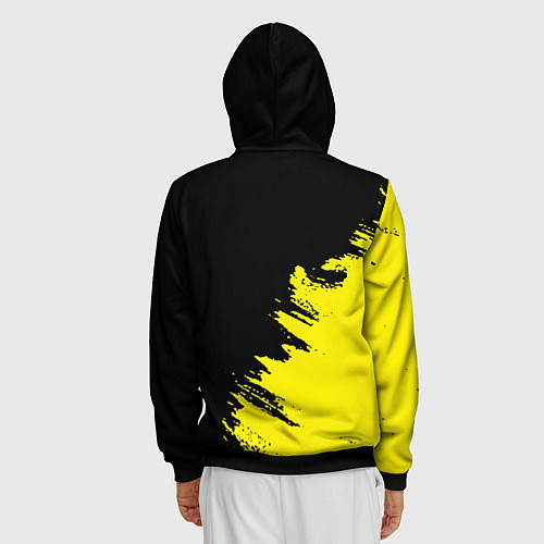 Мужская толстовка на молнии AEK sport color yellow / 3D-Черный – фото 4