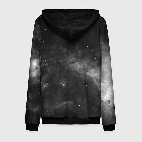 Мужская толстовка на молнии Монохромный космос / 3D-Черный – фото 2