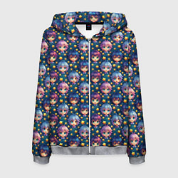 Мужская толстовка на молнии Аниме персонажи паттерн