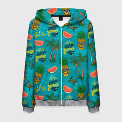 Мужская толстовка на молнии Enjoy summer pattern - pineapple