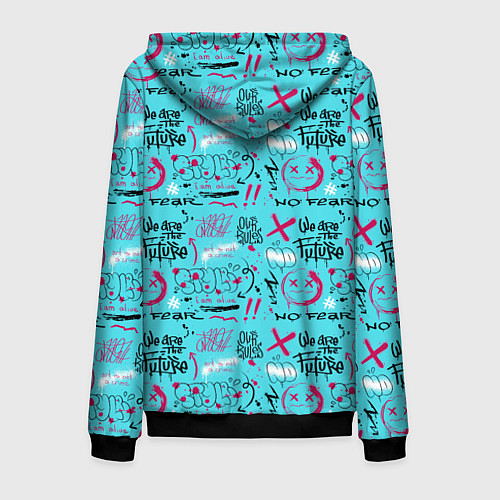 Мужская толстовка на молнии We are the future - граффити / 3D-Черный – фото 2