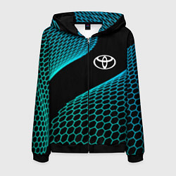 Толстовка 3D на молнии мужская Toyota electro hexagon, цвет: 3D-черный
