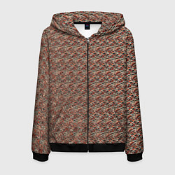 Толстовка 3D на молнии мужская Паттерн японских гор, цвет: 3D-черный