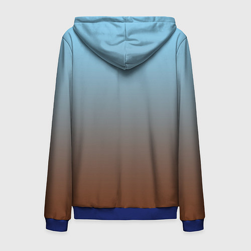 Мужская толстовка на молнии Текстура градиент / 3D-Синий – фото 2