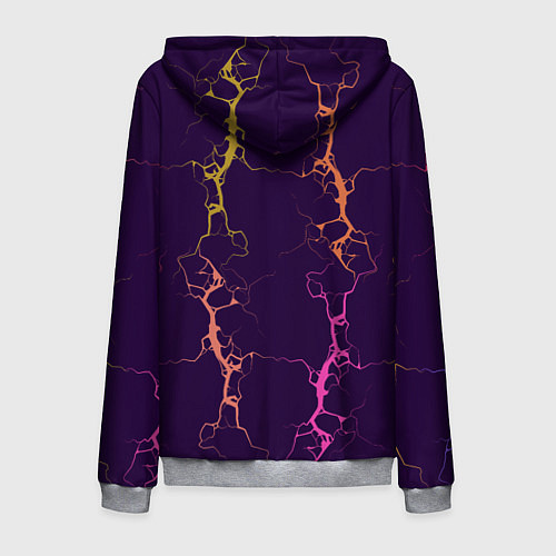 Мужская толстовка на молнии Молнии на пурпурном / 3D-Меланж – фото 2