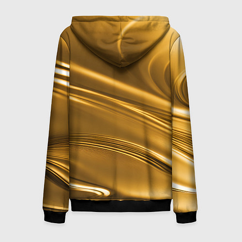Мужская толстовка на молнии Золотой сплав абстрактная текстура / 3D-Черный – фото 2