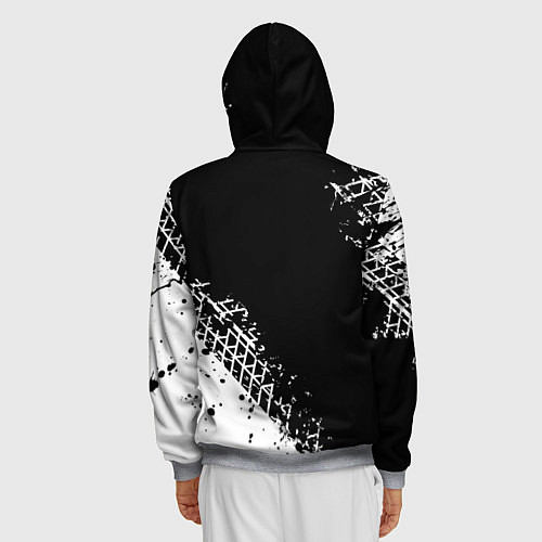 Мужская толстовка на молнии Сузуки: следы от шин / 3D-Меланж – фото 4