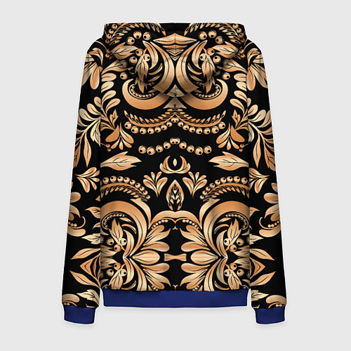 Мужская толстовка на молнии Славянский этнический узор / 3D-Синий – фото 2