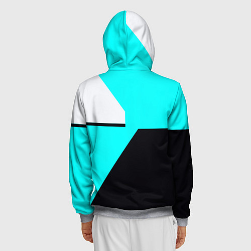 Мужская толстовка на молнии Juventus x Liverpool geometry / 3D-Меланж – фото 4