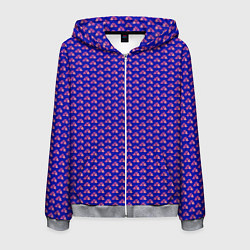 Толстовка 3D на молнии мужская Паттерн облака из сердечек, цвет: 3D-меланж