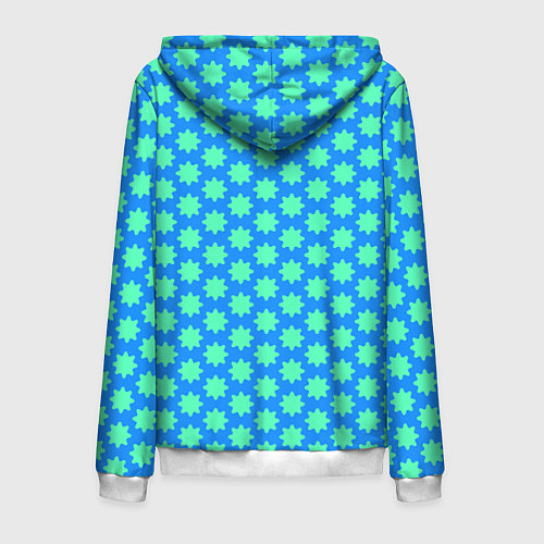 Мужская толстовка на молнии Паттерн голубые звездочки / 3D-Белый – фото 2