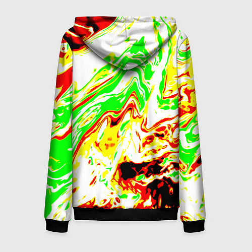Мужская толстовка на молнии Кислотные краски / 3D-Черный – фото 2