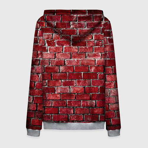 Мужская толстовка на молнии Текстура красного кирпича / 3D-Меланж – фото 2