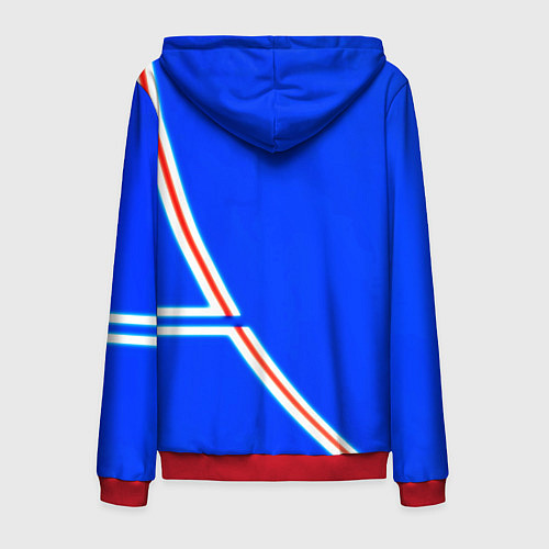 Мужская толстовка на молнии Россия спорт текстура / 3D-Красный – фото 2