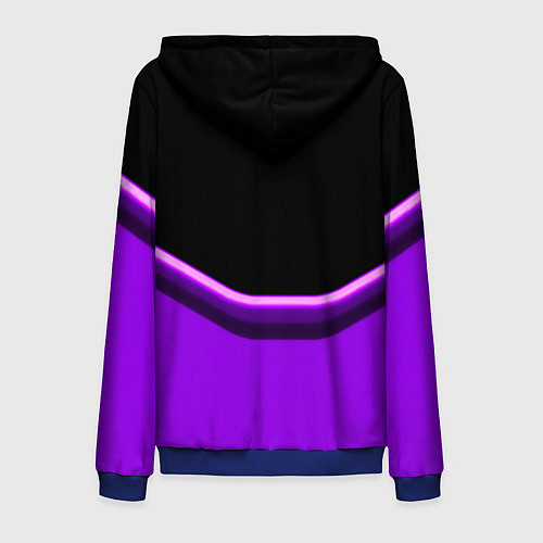 Мужская толстовка на молнии Among us neon geometry / 3D-Синий – фото 2