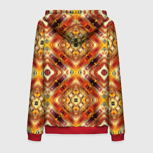 Мужская толстовка на молнии Ромбовидный орнамент / 3D-Красный – фото 2