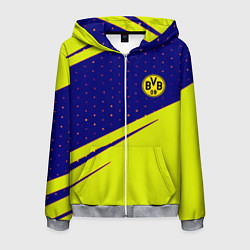 Толстовка 3D на молнии мужская Borussia logo geometry, цвет: 3D-меланж