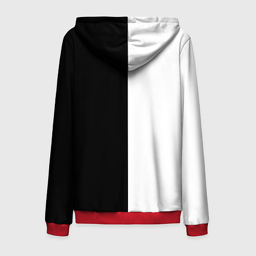 Мужская толстовка на молнии Чёрное белое / 3D-Красный – фото 2