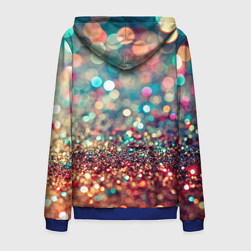Мужская толстовка на молнии Блестяшки боке / 3D-Синий – фото 2