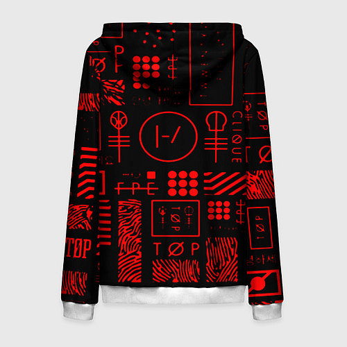 Мужская толстовка на молнии Twenty one pilots pattern rock / 3D-Белый – фото 2