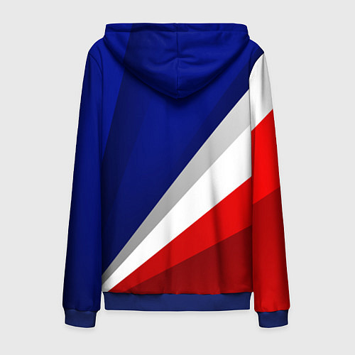 Мужская толстовка на молнии Россия - униформа федерации / 3D-Синий – фото 2