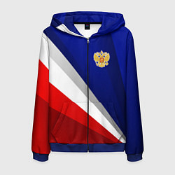 Толстовка 3D на молнии мужская Россия - униформа федерации, цвет: 3D-синий