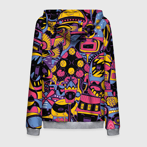 Мужская толстовка на молнии О Париж / 3D-Меланж – фото 2