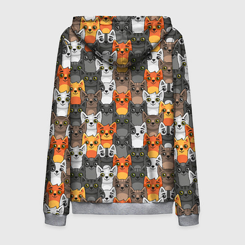 Мужская толстовка на молнии Мультяшные котята / 3D-Меланж – фото 2