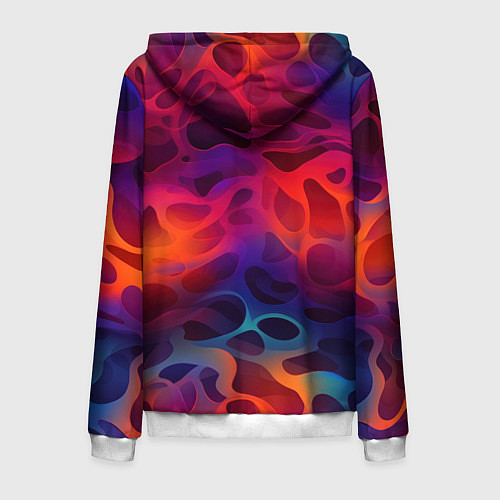 Мужская толстовка на молнии Паттерн неоновой волны / 3D-Белый – фото 2