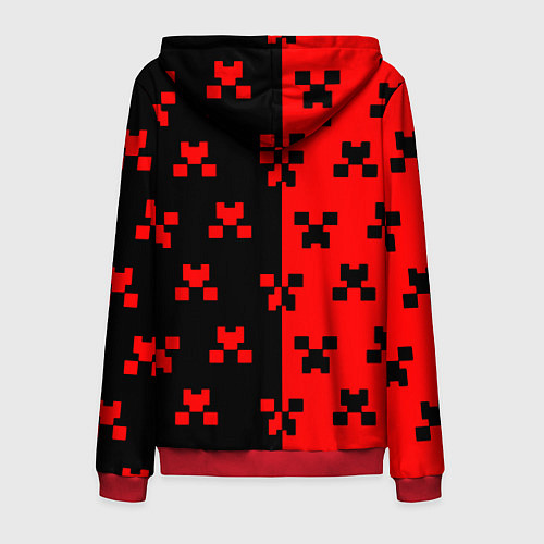 Мужская толстовка на молнии Minecraft games / 3D-Красный – фото 2