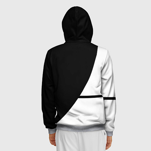 Мужская толстовка на молнии Герб РФ текстура спорт / 3D-Меланж – фото 4