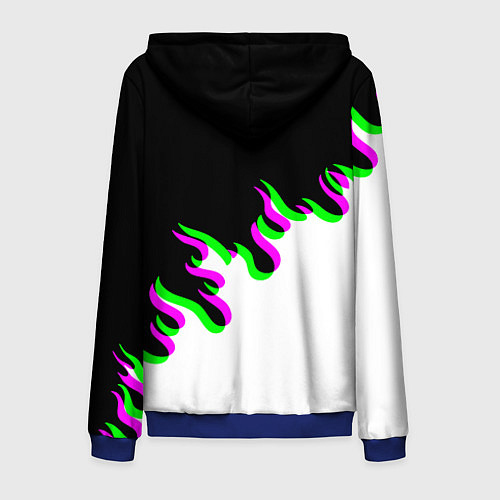 Мужская толстовка на молнии Doom logo fire demon / 3D-Синий – фото 2