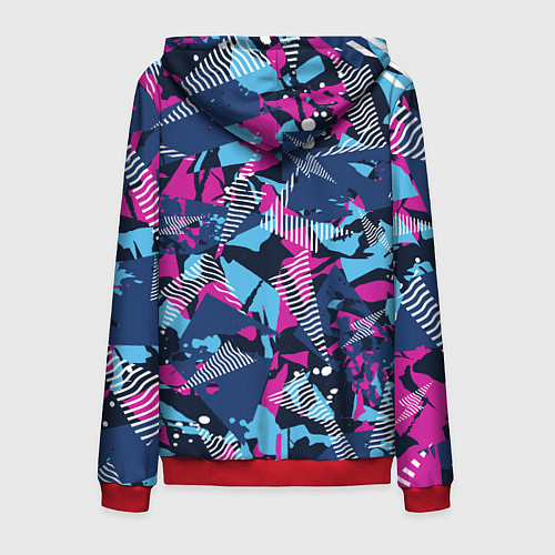 Мужская толстовка на молнии Яркий абстрактный узор для спорта / 3D-Красный – фото 2