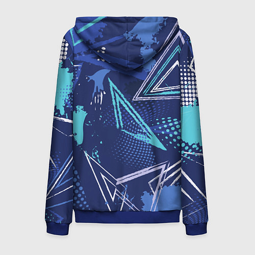 Мужская толстовка на молнии Яркий абстрактный узор для спорта / 3D-Синий – фото 2
