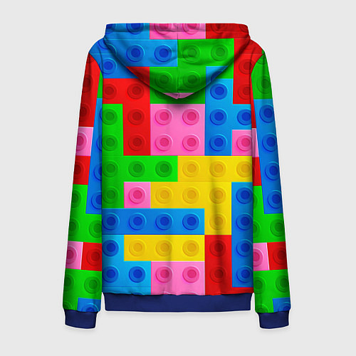 Мужская толстовка на молнии Блоки цветового конструктора / 3D-Синий – фото 2