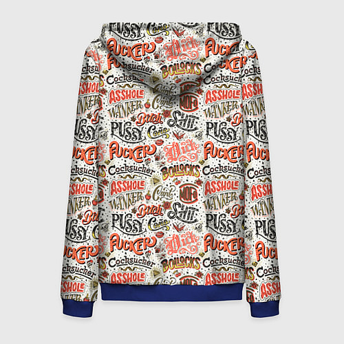 Мужская толстовка на молнии Нецензурные слова / 3D-Синий – фото 2
