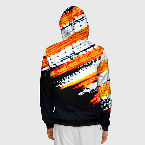 Мужская толстовка на молнии RUST краски текстура абстрактная / 3D-Черный – фото 4