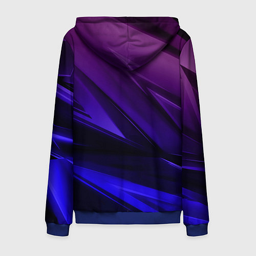 Мужская толстовка на молнии Абстракция из градиента и линий / 3D-Синий – фото 2