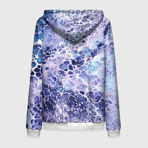 Мужская толстовка на молнии Абстракция текстура воды и мрамора / 3D-Белый – фото 2