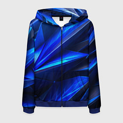 Толстовка 3D на молнии мужская Синяя геометрическая абстракция, цвет: 3D-синий