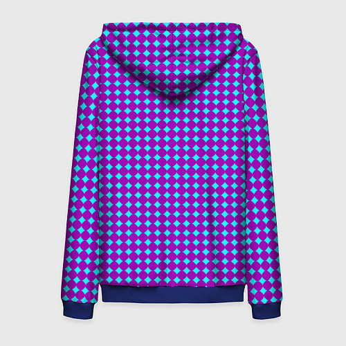 Мужская толстовка на молнии Паттерн кругов и ромбов / 3D-Синий – фото 2