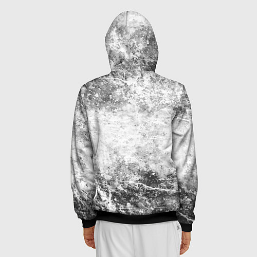 Мужская толстовка на молнии Абстракция - серый ветер / 3D-Черный – фото 4