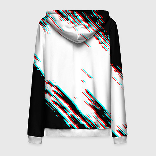 Мужская толстовка на молнии Linkin park краски глитч / 3D-Белый – фото 2